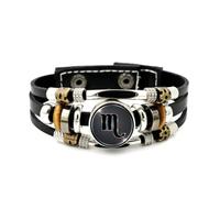 Bracelet En Cuir Tressé À Plusieurs Couches, Ajustable, Avec Flèche Du Signe Du Scorpion Et Dégradé De Couleurs. Style Punk Ethnique, Fait Main. Accessoire D'Amitié, Cadeau D'Anniversaire Ou De