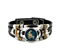 Bracelet En Cuir Tressé À Plusieurs Couches, Ajustable, Avec Motif Crâne De Scorpion, Inspiré Des Sciences Du Futur Et Des Flux De Particules. Style Punk Ethnique, Fait Main. Accessoire D'Amitié,