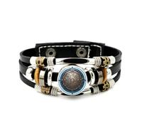Bracelet En Cuir Tressé À Plusieurs Couches, Ajustable, Avec Motif Extraterrestre Et Relief Mécanique Représentant La Carte Du Ciel Des Poissons. Bracelet Ethnique Fait Main, Accessoire D'Amitié,