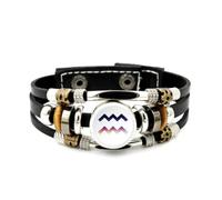 Bracelet En Cuir Tressé À Plusieurs Couches, Ajustable, Inspiré Du Signe Du Verseau Et Des Sciences Du Futur, Style Punk Ethnique, Fait Main. Accessoire D'Amitié, Cadeau D'Anniversaire Ou De Noël.