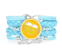 Bracelet En Cuir Tressé Ajustable À Effet Diffraction Spectrale, Style Ethnique, Idéal Pour Célébrer La Remise Des Diplômes D'Un Festival De La Bière. Accessoire D'Amour, Cadeau D'Anniversaire