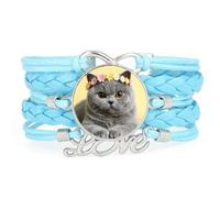 Bracelet En Cuir Tressé Ajustable Avec Fleur Pour Tête De Chat, Porte-Bon | Multistrat,Punk,Bracelet,Fait main,Offre,Bangle,Accessoire,Amie,Amoureux,Ethnique,Amitié,Anniversaire,Noël,Musique,Art
