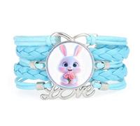 Bracelet En Cuir Tressé Ajustable Avec Motif Lapin Diffraction Infinie Et | Multistrat,Punk,Bracelet,Fait main,Offre,Bangle,Accessoire,Amie,Amoureux,Ethnique,Amitié,Anniversaire,Noël,Musique,Art
