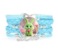 Bracelet En Cuir Tressé Ajustable Avec Un Adorable Lapin En Gomme À Mâch | Multistrat,Punk,Bracelet,Fait main,Offre,Bangle,Accessoire,Amie,Amoureux,Ethnique,Amitié,Anniversaire,Noël,Musique,Art