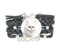 Bracelet En Cuir Tressé Ajustable Lively Cat String Fantastic Signifie Amo