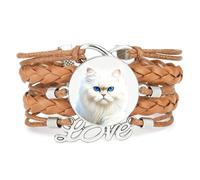 Bracelet En Cuir Tressé Ajustable Lively Cat String Fantastic Signifie Amo
