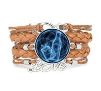 Bracelet En Cuir Tressé Ajustable, Motif Intrication Quantique, Inspiré Des Festivals De La Bière Et De L'Univers Dynamique. Bracelet Ethnique, Accessoire Cadeau D'Anniversaire Ou De Noël, Marron.