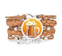 Bracelet En Cuir Tressé Ajustable, Style Ethnique, Avec Effet De Diffraction Spectrale Numérique, Idéal Pour Un Festival De La Bière. Accessoire De Mode, Cadeau D'Anniversaire Ou De Noël. Couleur