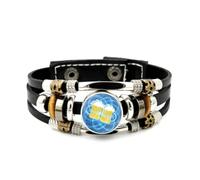Bracelet En Cuir Tressé Ajustable, Style Ethnique, Fait Main, Inspiré Par La Science De L'Intrication Quantique Et Les Verres De La Fête De La Bière. Accessoire Idéal Pour Un Anniversaire Ou Noë
