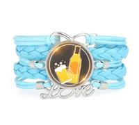 Bracelet En Cuir Tressé Ajustable, Style Ethnique, Inspiré De La Diffraction Spectrale, Idéal Pour Un Festival De La Bière Ou Une Amitié Littéraire. Accessoire D'Amour, Cadeau D'Anniversaire Ou
