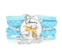 Bracelet En Cuir Tressé Ajustable, Style Ethnique, Inspiré De La Magie Littéraire Et De La Diffraction Spectrale, Idéal Pour Un Festival De La Bière. Accessoire D'Amour, Cadeau D'Anniversaire Ou