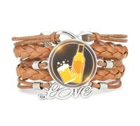 Bracelet En Cuir Tressé Ajustable, Style Ethnique, Sur Le Thème De La Diffraction Spectrale, Idéal Pour Un Festival De La Bière Ou Une Amitié Littéraire. Accessoire D'Amour, Cadeau D'Anniversair