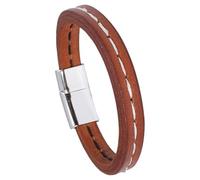 Bracelet En Cuir Tressé Double Couche Pour Homme Avec Fermoir, Style Vintage, Inspiré Des Héros Militaires Et Du Punk. Bijou Artisanal Blanc De 22,5 Cm, Idéal Comme Cadeau Pour Homme Ou Femme.