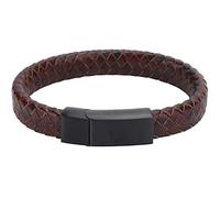 Bracelet en Cuir tressé, Fermoir Magnétique, Mieux ajusté pour les hommes. Grande Idée Mode Rétro, Usure confortable. Facile à Mettre et à décoller. Utilisation, Fête et Célébration Largement, #112