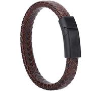 Bracelet en Cuir tressé, Fermoir Magnétique, Mieux ajusté pour les hommes. Grande Idée Mode Rétro, Usure confortable. Facile à Mettre et à décoller. Utilisation, Fête et Célébration Largement, #112