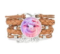 Bracelet En Cuir Tressé,Motif Abstrait Représentant Un Mouton Et Une Néb | Multistrat,Punk,Bracelet,Fait main,Offre,Bangle,Accessoire,Amie,Amoureux,Ethnique,Amitié,Anniversaire,Noël,Musique,Art