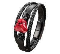 Bracelet En Cuir Tressé Multicouche Pour Homme Et Femme, Bracelet Manchette Tissé Noir Avec Pierre Précieuse Naturelle Irrégulière, Bijou Fait Main Pour Un Usage Quotidien, Le Travail Et Les Vo