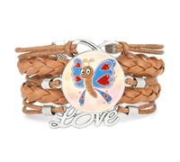 Bracelet En Cuir Tressé,Orné D'Un Papillon Et D'Une Nébuleuse,Ajustable, | Multistrat,Punk,Bracelet,Fait main,Offre,Bangle,Accessoire,Amie,Amoureux,Ethnique,Amitié,Anniversaire,Noël,Musique,Art