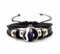 Bracelet en cuir tressé pour enfant, homme et femme - Mercredi Addams - Style 24 - Noir
