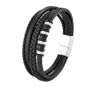 Bracelet En Cuir Tressé Pour Homme,Homme Cuir VéRitable Bracelet,Multi Tissé RéGlable Noir Cuir Bracelet,Bracelet Cuir Homme Pour Homme GarçOn Adolescent (Noir)