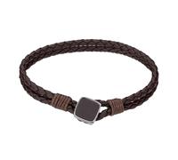 Bracelet en cuir vÃ©ritable et acier inoxydable Philipp Blanc Martin Marron 0,09Ã0,09Ã0,034 cm