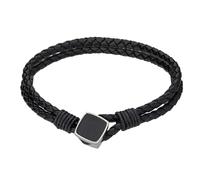 Bracelet en cuir vÃ©ritable et acier inoxydable Philipp Blanc Martin Noir 0,09Ã0,09Ã0,034 cm