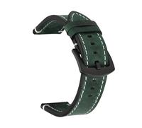 Bracelet en cuir véritable 18/20/2 2/24 mm, largeur standard, convient pour le bureau et le w nd,Vert-Noir,18 mm