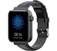 Bracelet en cuir véritable 18mm noir pour votre Xiaomi Mi Smart Watch G