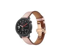 Bracelet en cuir véritable 22mm boucle papillon pour Huami Amazfit GTR 47mm - Or Rose