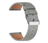 Bracelet en cuir véritable de 20 mm compatible avec Garmin Vivomove 3/Vivomove Luxe/Vivomove Style/Vivomove Sport/Vivomove Trend - Bracelet de rechange en cuir véritable pour Garmin Vivomove 3 (gris)