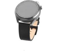 Bracelet en cuir véritable FIXED Leather Strap de 20 mm de large pour smartwatch, noir G