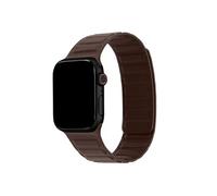 Accezz Bracelet en cuir véritable magnétique pour Apple Watch | 38/40/41/42 mm - Chocolate Brown