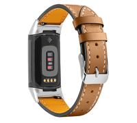 INF Bracelet en cuir marron pour Fitbit Charge 5 Bracelet de remplacement en cuir souple Femme Homme
