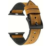 Bracelet en cuir véritable + silicone marron pour votre Apple Watch Series 3/2/1 38mm/Series 4 40mm G