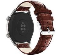 Bracelet en cuir véritable texture crocodile de 22 mm marron pour votre Huawei Watch GT/Watch 2 Pro/Honor Watch Magic G