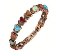 Bracelet en cuivre fort pour femme, bracelet en cuivre pur et néodyme aimant de longueur réglable, choix de cadeau - Bijoux en pierre précieuse en forme de cœur