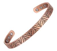 Bracelet en cuivre MagEnergy pour hommes et femmes - 99,99% cuivre pur avec 6 aimants puissants - 17,3 cm réglable - Bijou de drainage lymphatique, 6.89 Zoll