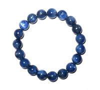 Bracelet en cyanite naturelle de 10 mm pour homme et femme | Contrôle de votre vie - Convient pour un poignet d'environ 19 cm | Soulage l'anxiété et le stress | Absorbe les énergies négatives | Livré