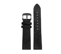Bracelet en daim mat, Compatible Avec Nomos Mido Oris Seiko, 18mm 20mm 22mm universel style rétro souple boucle à épingle homme femme(Black black,18mm)