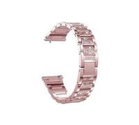 Bracelet en diamant for femmes, 18mm 20mm 22mm, for montre Pour Garmin Vivoactive 4 4s/Venu 3 3S/2 2S/SQ/Vivomove HR, ceinture en acier métallique (Color : Pink, Size : For Venu 2S 3S)