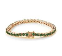 Bracelet en diamants, Bracelet de tennis Moissanite 4 mm for femme Couleur D VVS1 Clarté diamant vert S925 moissanite en argent sterling avec certificat(Rose gold,7.5 Inch)