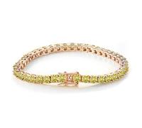 Bracelet en diamants, Bracelet en or pour femmes de tennis avec diamants taille ronde et couleur VVS1 argent 925, 7.5 »(3mm)