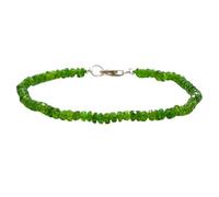 Bracelet en diopside chromé, perles à facettes de 3 à 3,5 mm, forme rondelle, fermoir plaqué argent, 17,8 cm, pour hommes et femmes | LK_STACK_01955