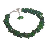 Bracelet en diopside chromé, perles en forme de pépites de 5 à 9 mm, coupe lisse, réglable, 17,8 cm, fermoir plaqué argent, pour hommes et femmes | LK_STACK_01942