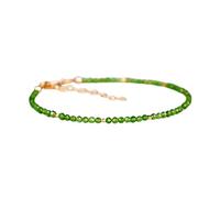 Bracelet en diopside chromé, perles rondes à facettes de 2,5 mm, fermoir plaqué or réglable de 17,8 cm, pour hommes et femmes | LK_STACK_01960