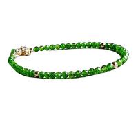 Bracelet en diopside chromé, perles rondes à facettes de 3,5 mm, fermoir plaqué or de 17,8 cm, pour hommes et femmes | LK_STACK_01968