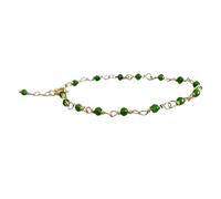 Bracelet en diopside chromé, perles rondes à facettes de 3 mm, fermoir plaqué argent réglable de 17,8 cm, pour hommes et femmes | LK_STACK_01970