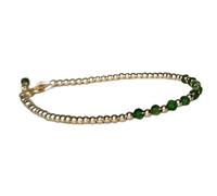 Bracelet en diopside chromé, perles rondes à facettes de 3 mm, fermoir plaqué or de 17,8 cm, pour hommes et femmes | LK_STACK_01973