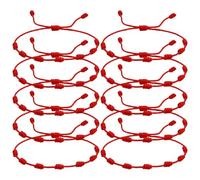 Bracelet en fil rouge bracelet en fil rouge Kabbale 10 pièces amulette puissante 7 nœuds unisexe réglable éloigne les mauvais esprits protection des yeux porte-bonheur