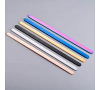 Bracelet en forme de bande en acier inoxydable, breloque rectangulaire polie miroir, étiquette d'estampage vierge, manchette ouverte C bricolage, bracelet exécutif, 5 pièces